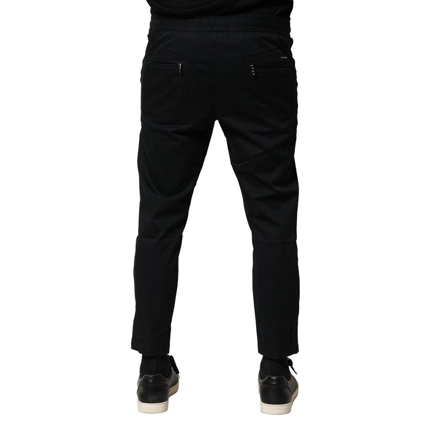 Dolce & Gabbana Black Cotton Mid Waist Jogger Pants PAN76471-46