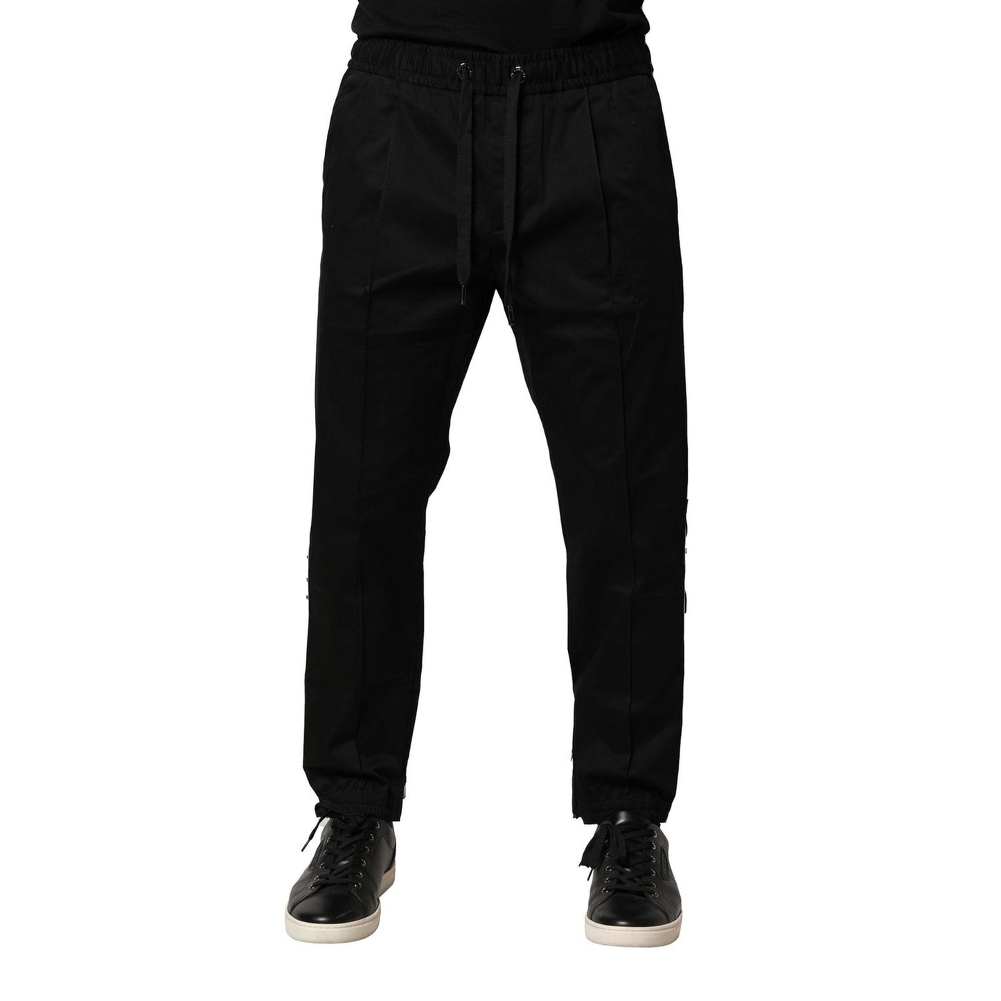 Dolce & Gabbana Black Cotton Mid Waist Jogger Pants PAN76475-50