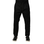 Dolce & Gabbana Black Cotton Mid Waist Jogger Pants PAN76475-50