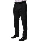 Dolce & Gabbana Black Cotton Dress Slim Formal Pants PAN76479-44