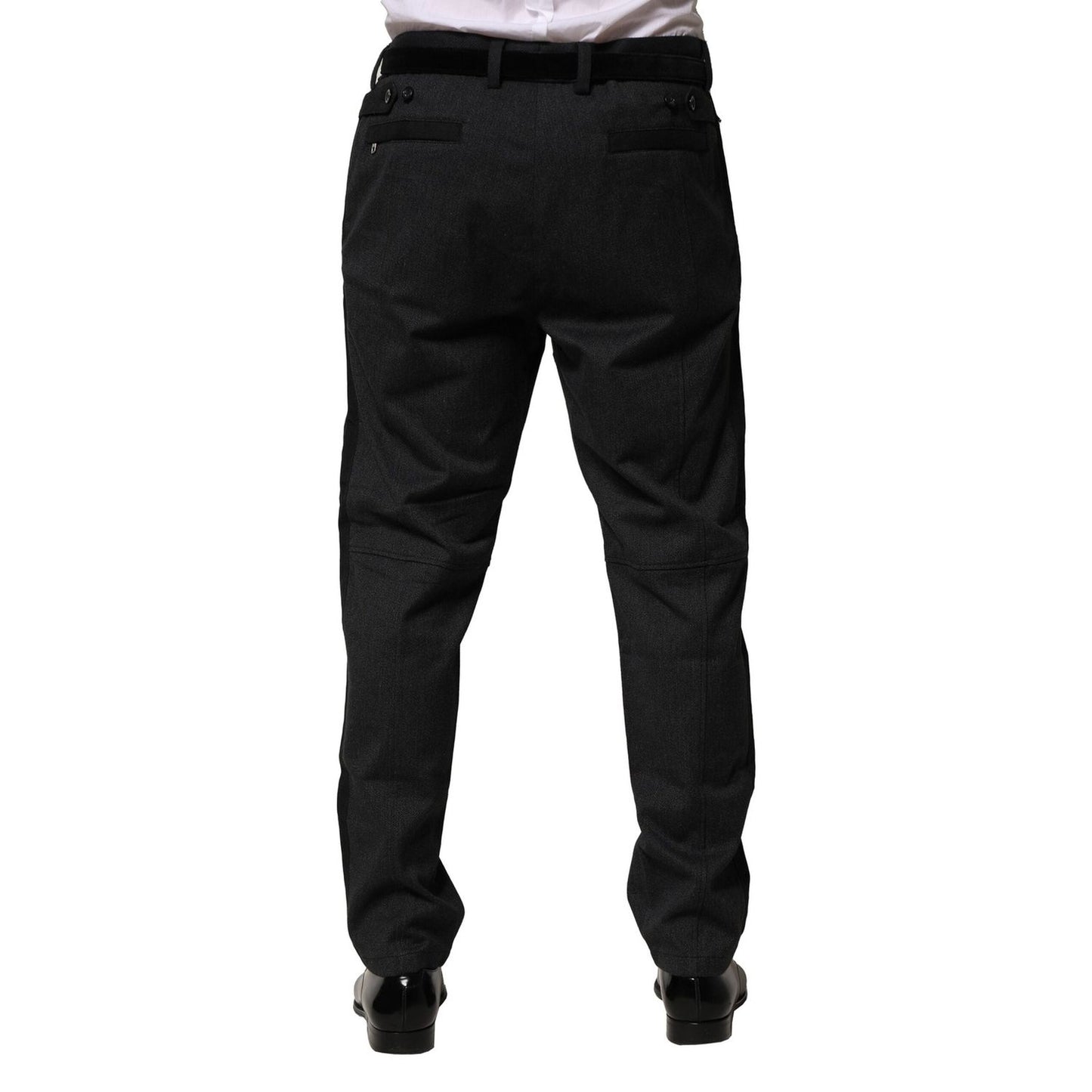 Dolce & Gabbana Black Cotton Dress Slim Formal Pants PAN76479-44