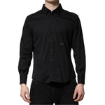 Dolce & Gabbana Black SARTORIA Cotton Formal Men Dress Shirt TSH90657-42