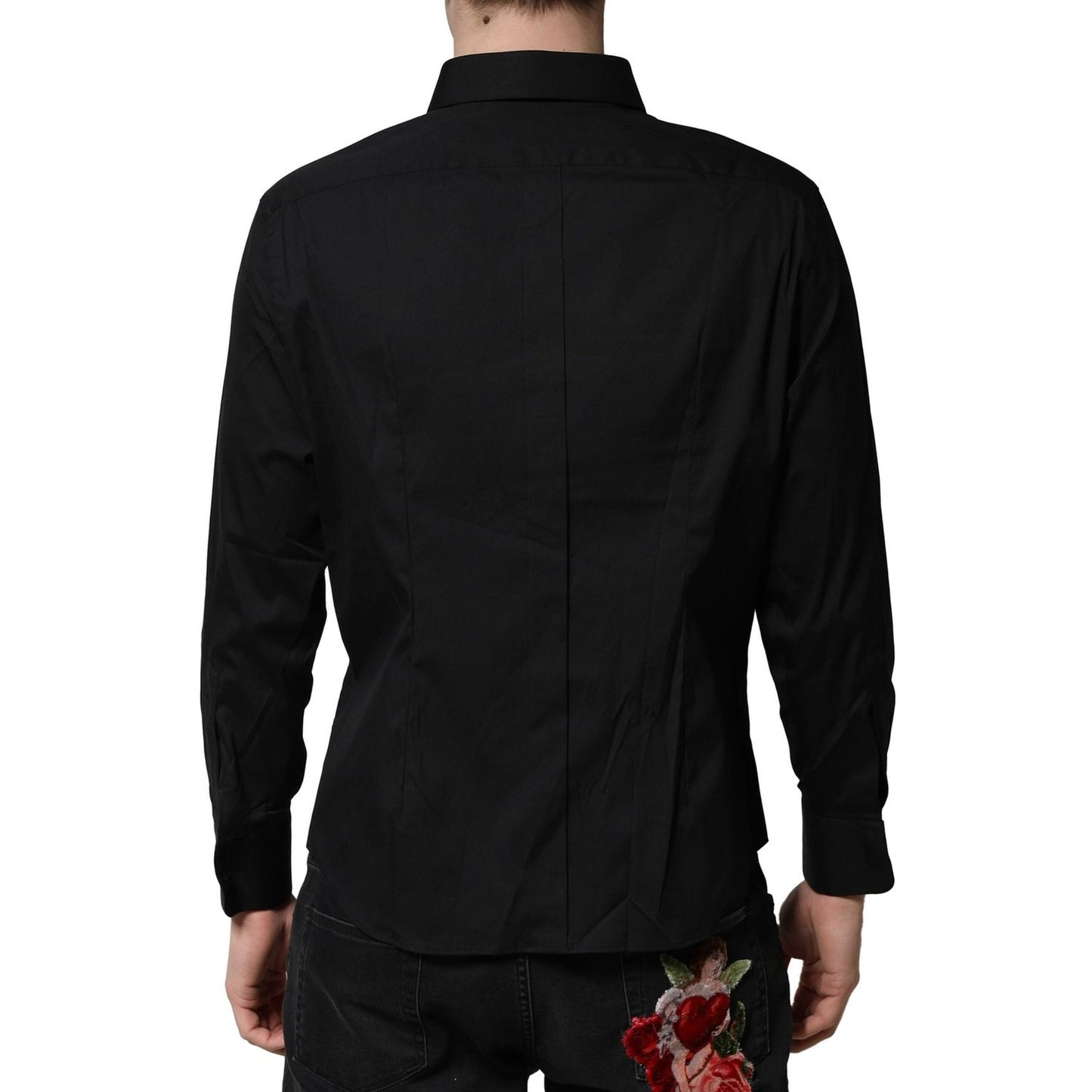 Dolce & Gabbana Black SARTORIA Cotton Formal Men Dress Shirt TSH90657-42