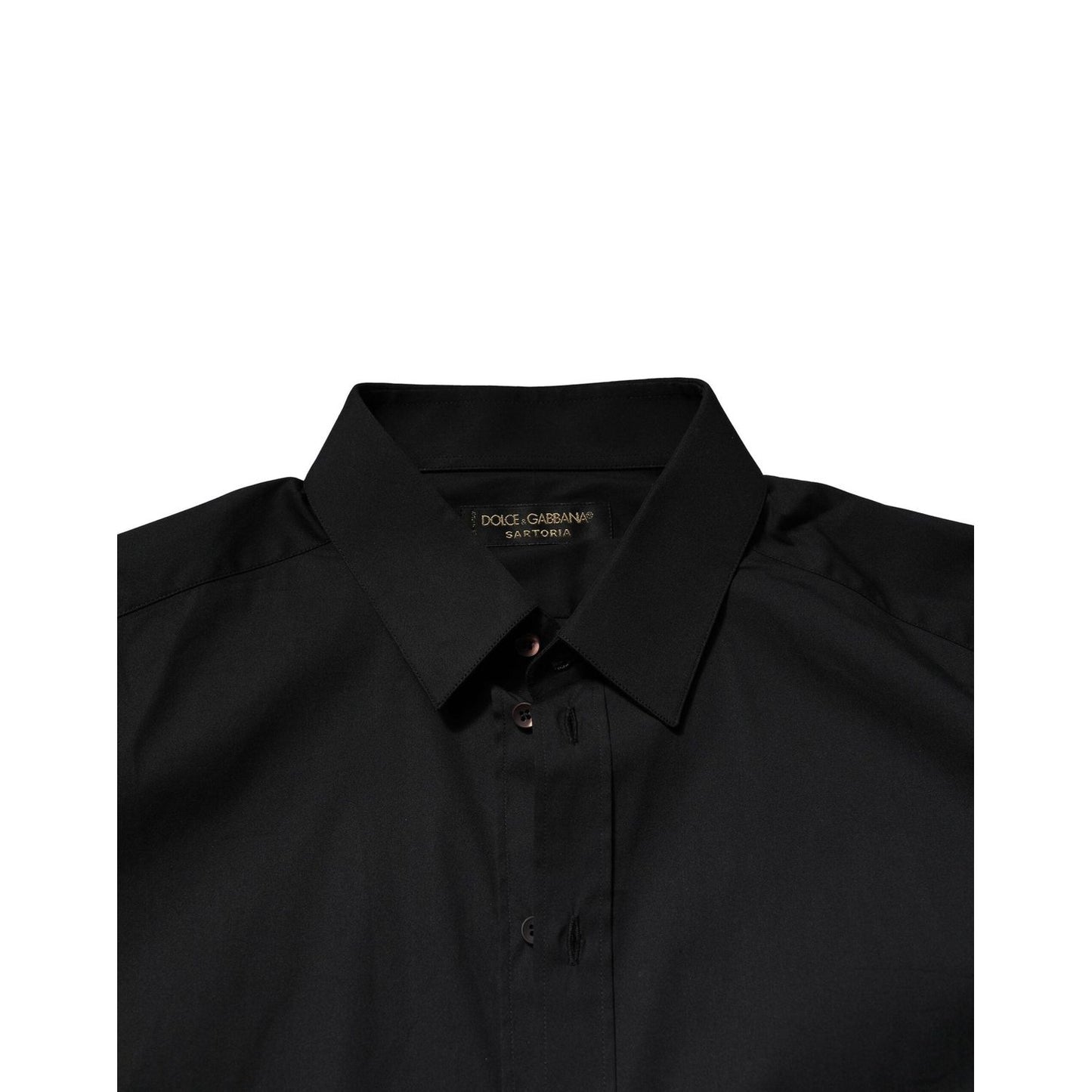 Dolce & Gabbana Black SARTORIA Cotton Formal Men Dress Shirt TSH90657-42