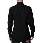Dolce & Gabbana Black Crystal GOLD Formal Men Dress Shirt TSH90681-42