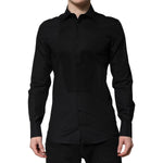 Dolce & Gabbana Black GOLD Long Sleeves Dress Formal Shirt TSH90707-39