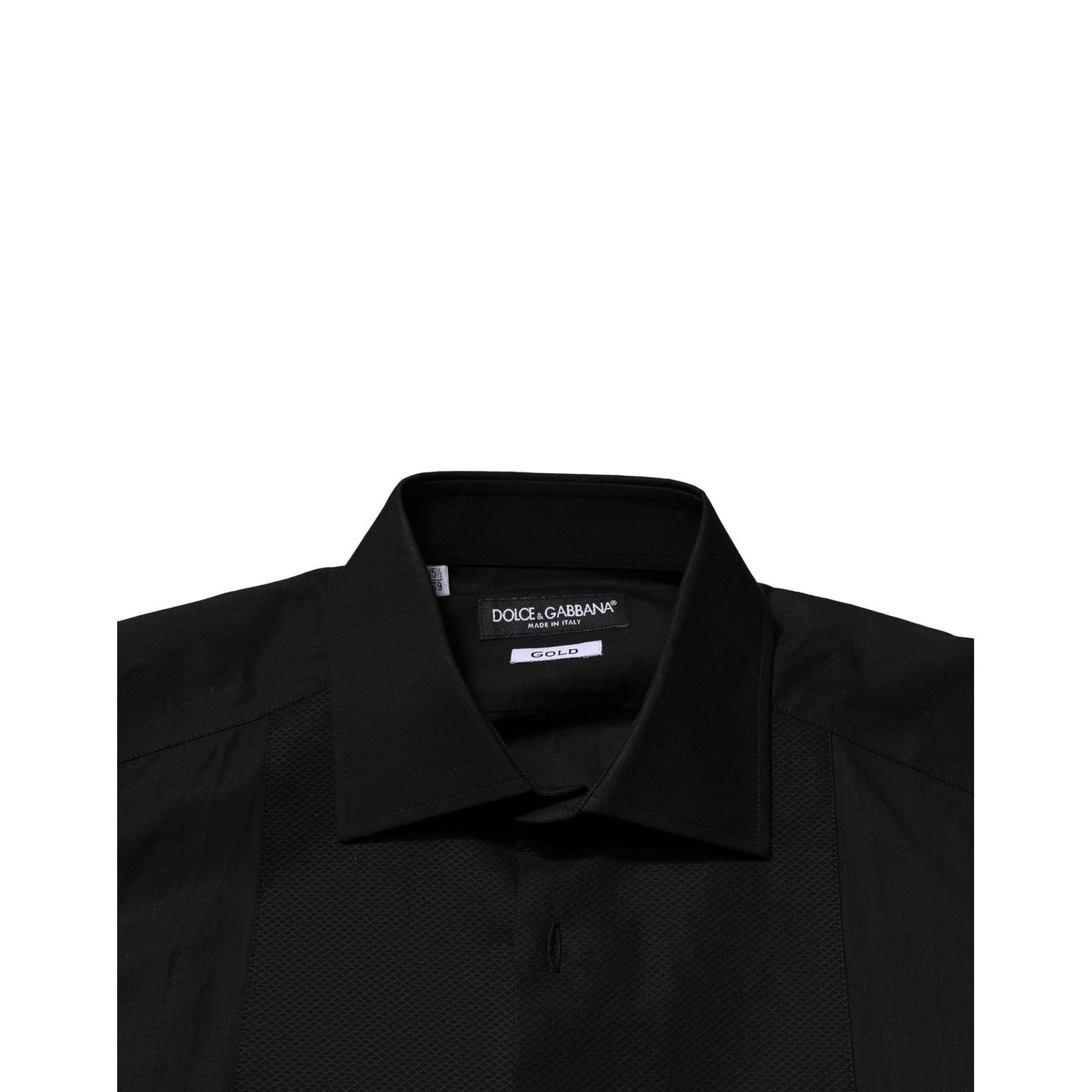 Dolce & Gabbana Black GOLD Long Sleeves Dress Formal Shirt TSH90707-39
