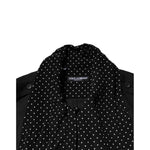 Dolce & Gabbana Black Polka Dot Collar Tie Neck Casual Shirt TSH90709-37