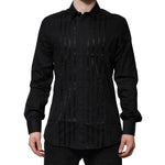 Dolce & Gabbana Black Cotton GOLD Mens Dress Formal Shirt TSH906791-42
