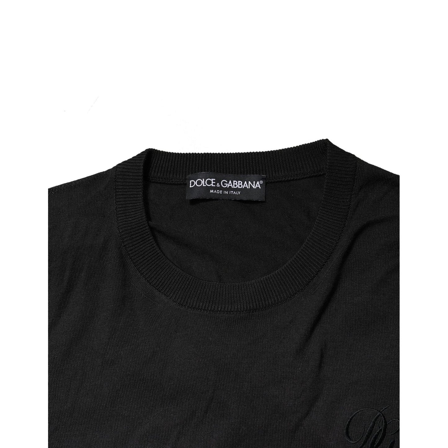 Dolce & Gabbana Black Cotton DG Logo Men Sweatshirt Sweater TSH90527-52