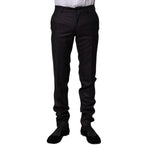 Dolce & Gabbana Black Wool Patterned Formal Pants PAN75339-44