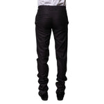 Dolce & Gabbana Black Wool Patterned Formal Pants PAN75339-44