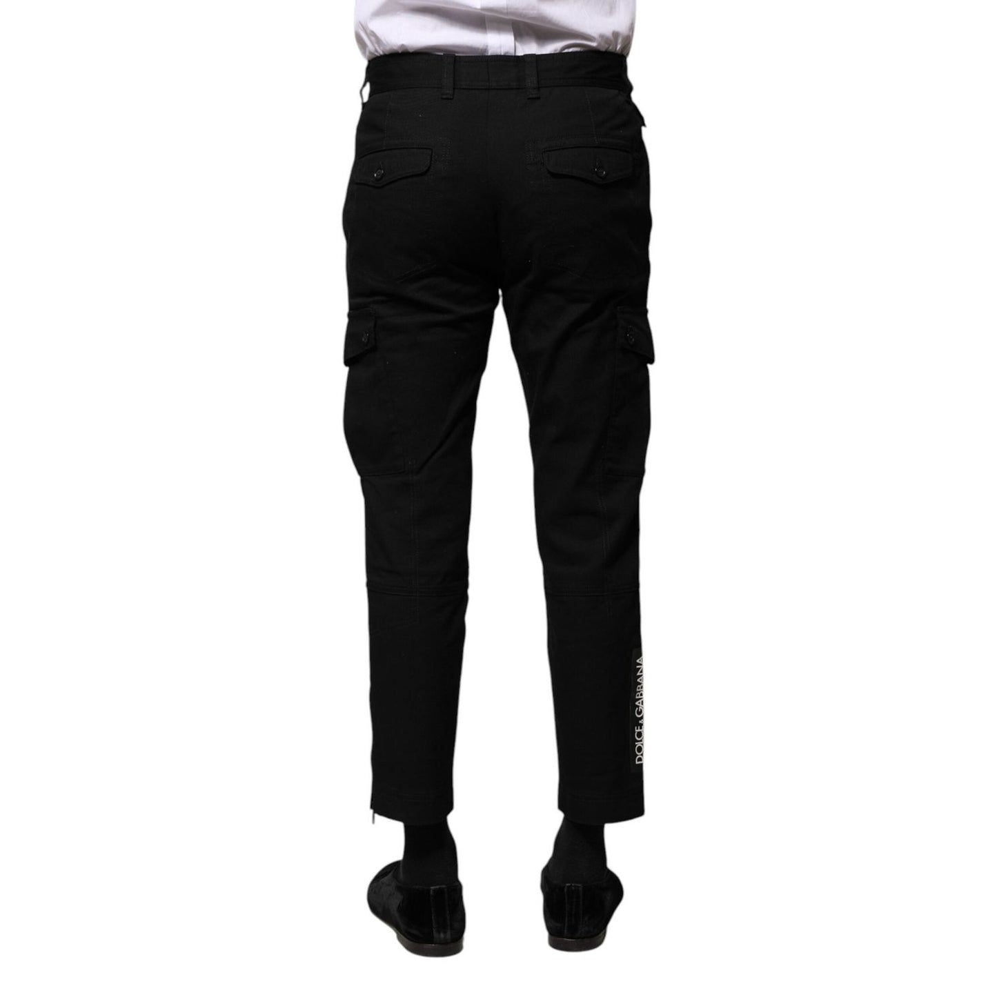 Dolce & Gabbana Black Cotton Formal Men Cropped Pants PAN75866-44