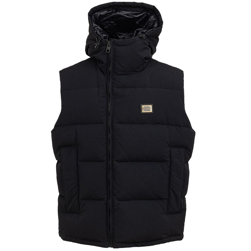 Dolce & Gabbana Black Polyester Sleveless Jacket DO-8354676-IT50 | L