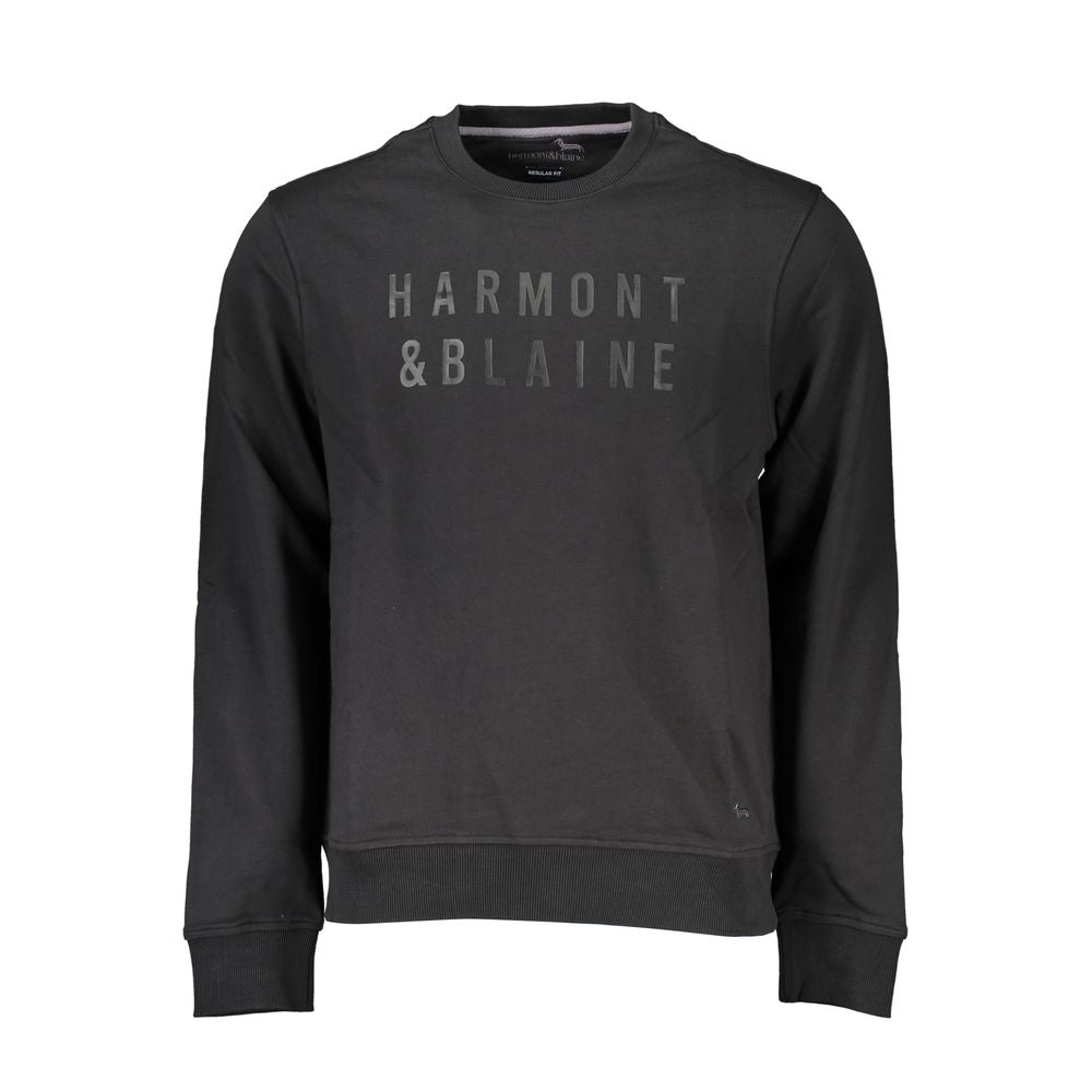 Harmont & Blaine Sleek Black Long-Sleeved Crew Neck Sweatshirt HA-23602-XL