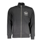 La Martina Black Cotton Men Sweater LA-17141-M