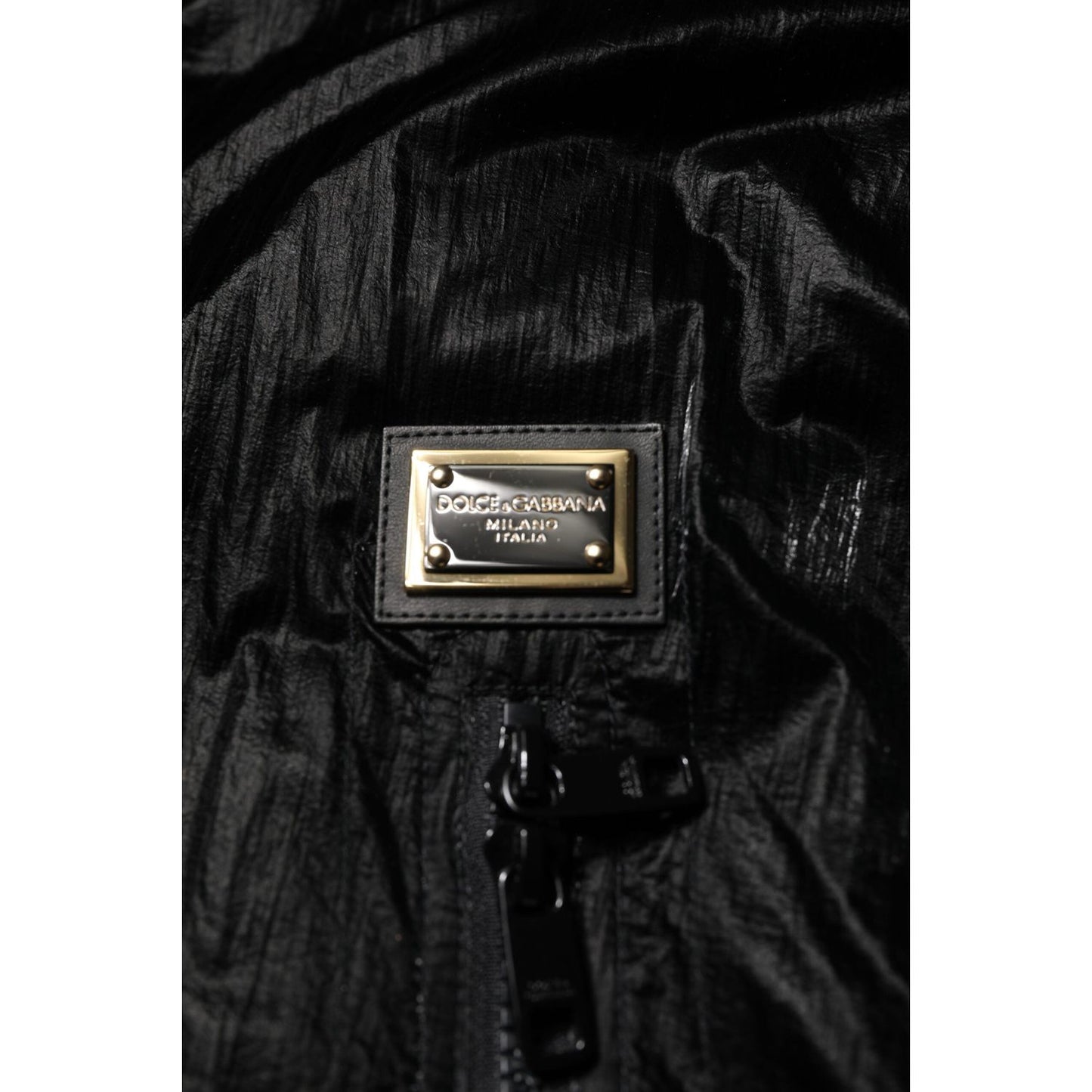 Dolce & Gabbana Black Logo Full Zip Hooded Quilted Jacket JKT41462-54