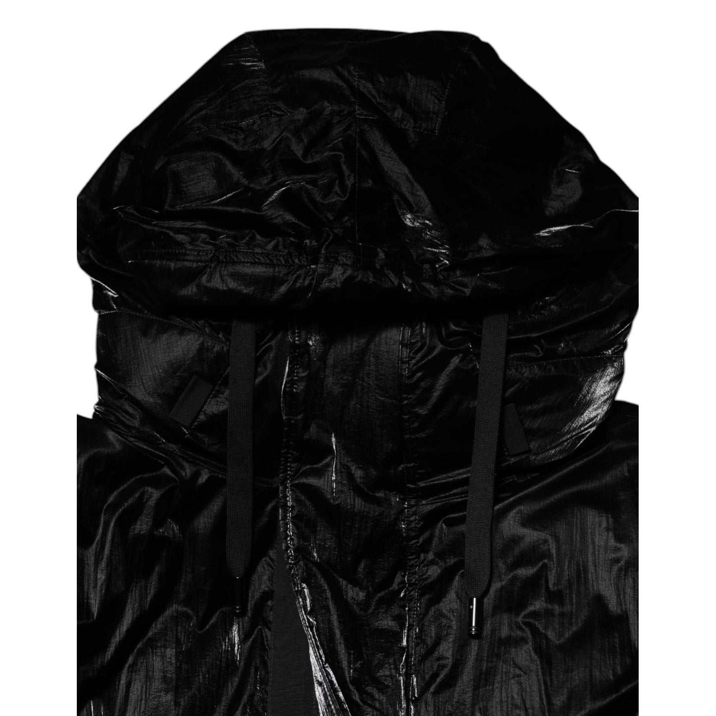 Dolce & Gabbana Black Logo Full Zip Hooded Quilted Jacket JKT41462-54