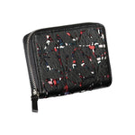 Desigual Elegant Black Zip Wallet with Contrasting Accents DE-24362