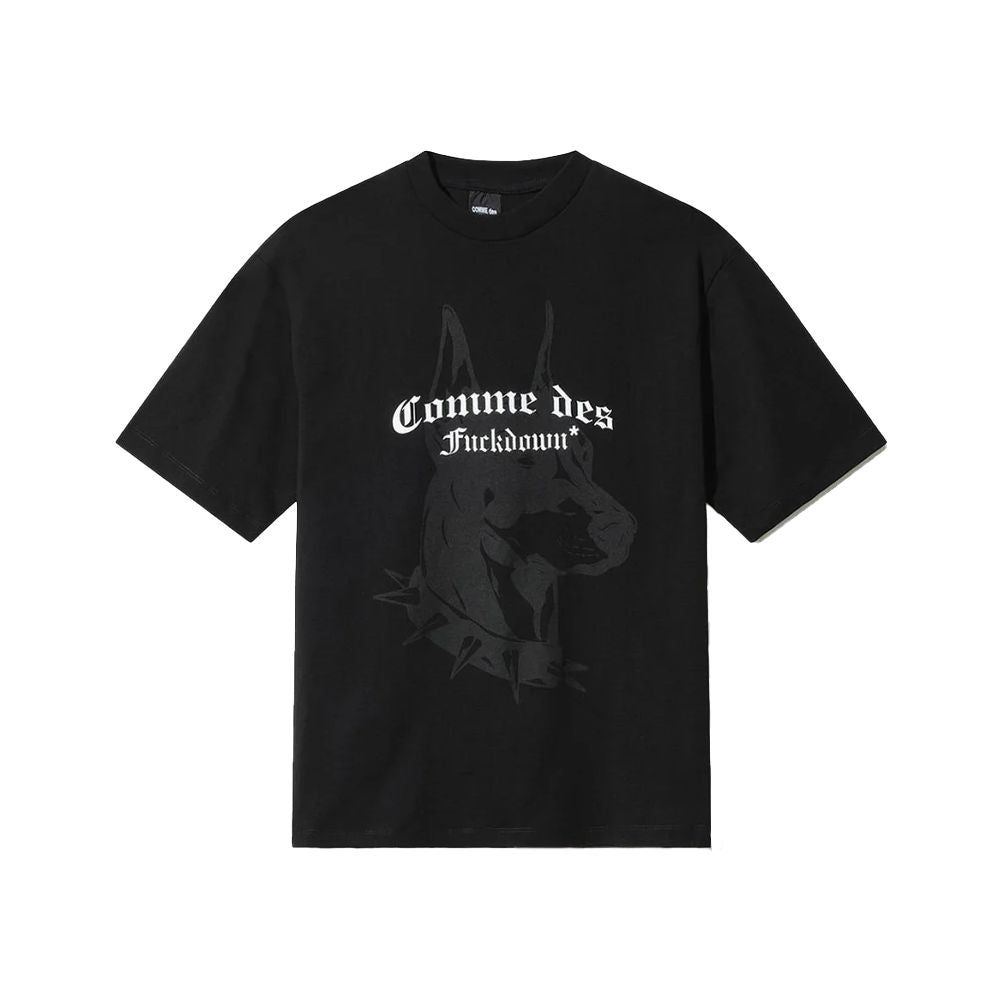 Comme Des Fuckdown Black Cotton Women T-Shirt CO-15633-XL