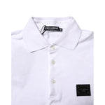 Dolce & Gabbana White Logo Short Sleeve Collared Polo T-shirt