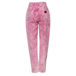 Dolce & Gabbana Pink Tie Dye High Waist Tapered Denim Jeans