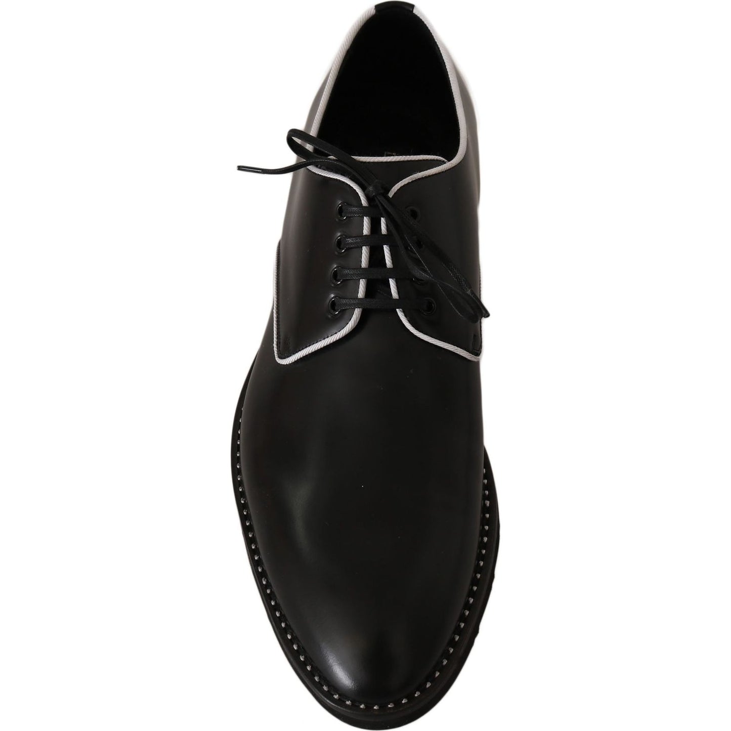 Dolce & Gabbana Elegant Black Leather Derby Dress Shoes Dolce & Gabbana Black