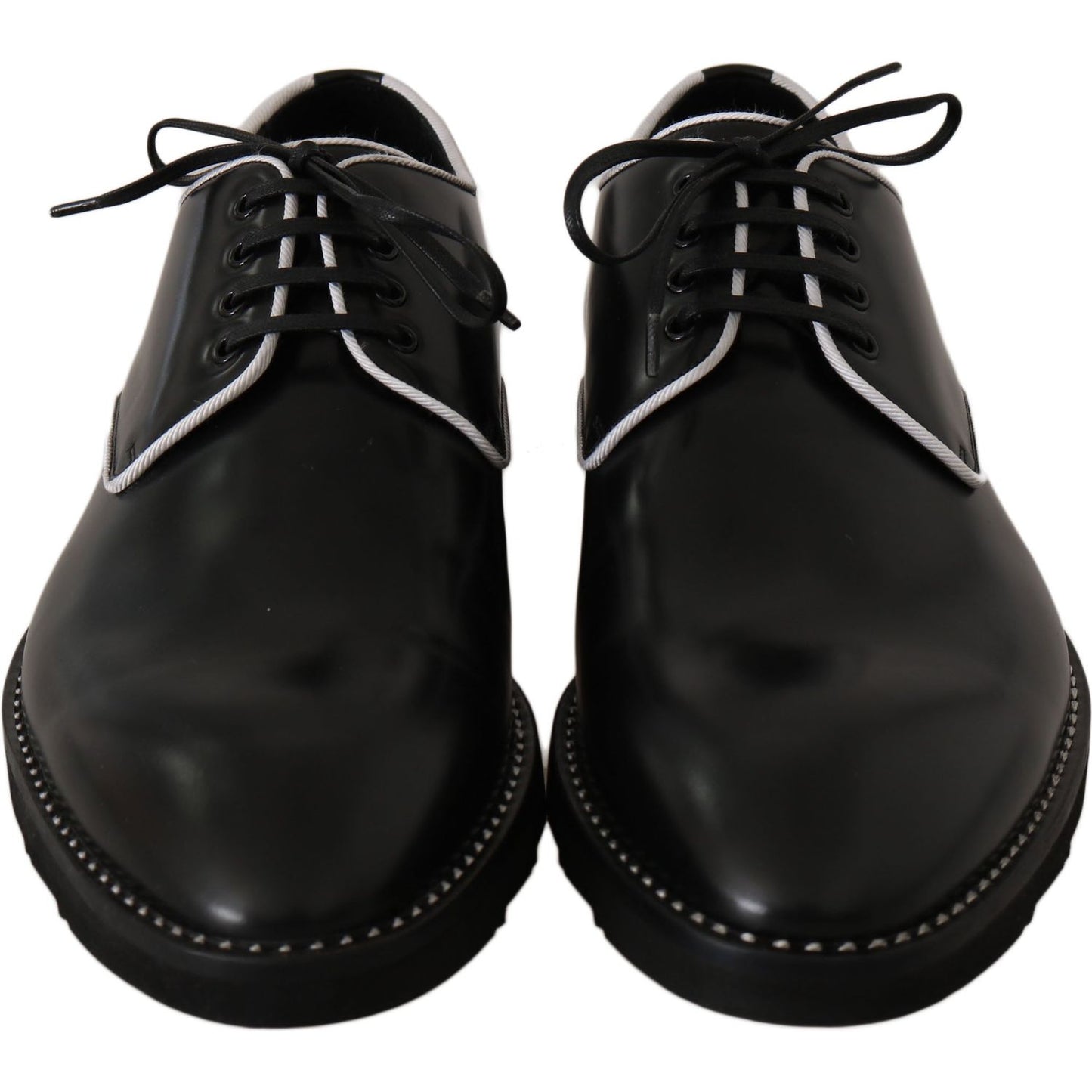 Dolce & Gabbana Elegant Black Leather Derby Dress Shoes Dolce & Gabbana Black