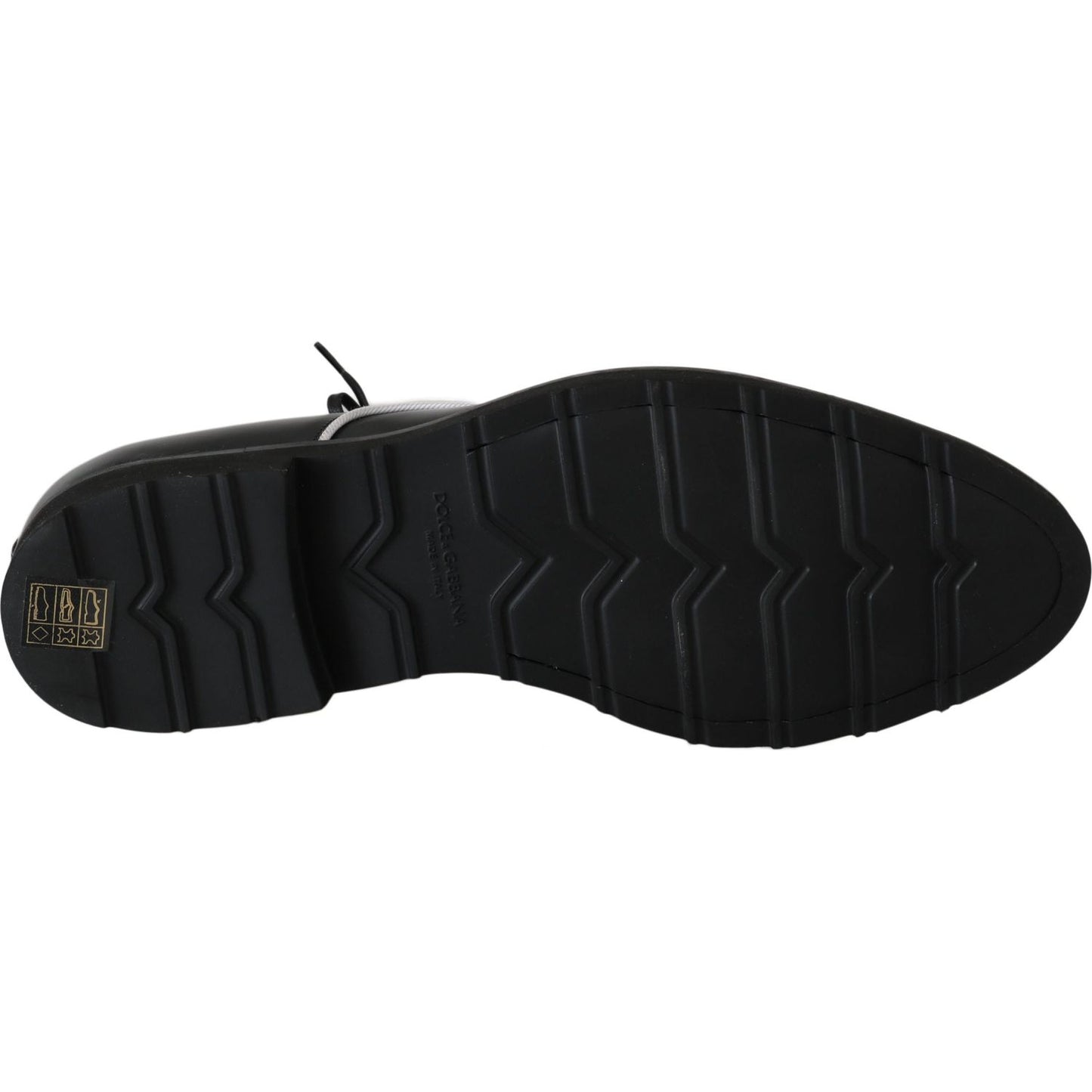 Dolce & Gabbana Elegant Black Leather Derby Dress Shoes Dolce & Gabbana Black
