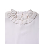 Dolce & Gabbana White Ruffled Neckline Blouse Pullover Top