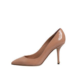 Dolce & Gabbana Beige Patent Leather Stiletto Heel Pump Shoes