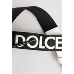 Dolce & Gabbana Black White Metal DG Logo Buckle Belt