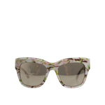 Dolce & Gabbana White DG4231F Floral Acetate Rectangle Shades Sunglasses