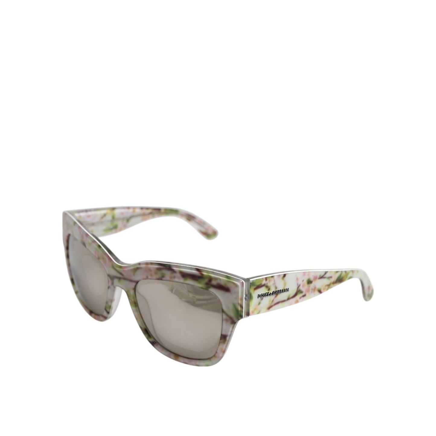 Dolce & Gabbana White DG4231F Floral Acetate Rectangle Shades Sunglasses