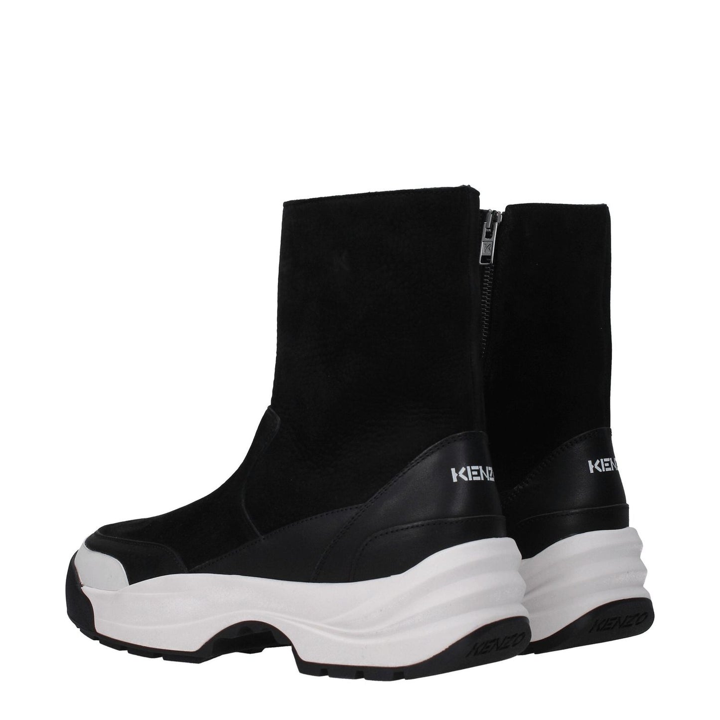 Kenzo Black Leather Ankle Boots KE-8547167469833-EU39/US6