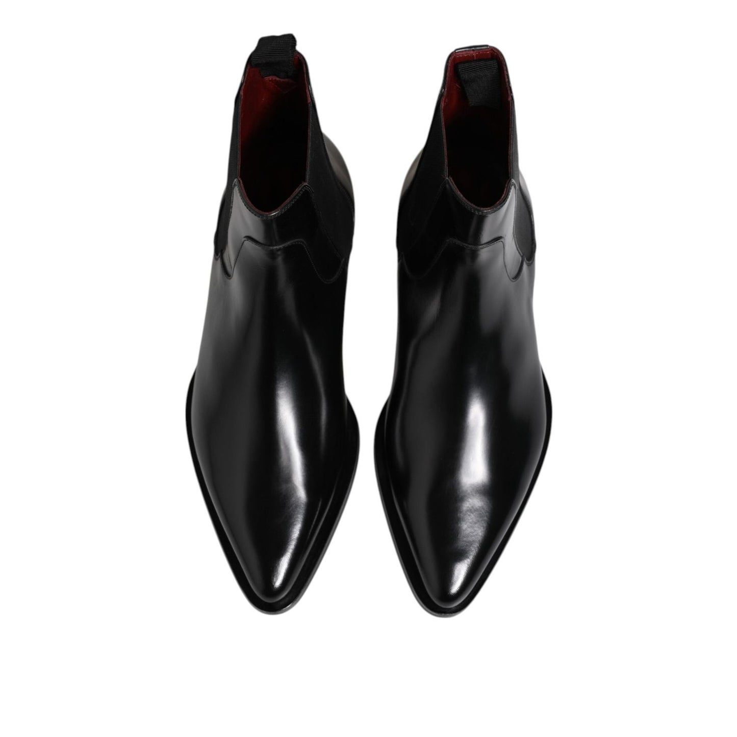 Dolce & Gabbana Black Leather MILLENIALS Mid Calf Boots Shoes MV7678-40