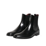 Dolce & Gabbana Black Chelsea Slip On Mid Calf Boots Shoes MV7731-44