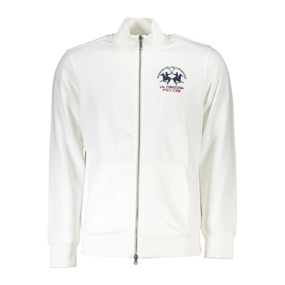 La Martina White Cotton Sweater LA-21510-M