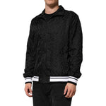 Dolce & Gabbana Black Jacquard Men Full Zip Bomber Sweater JKT41559-52
