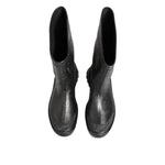 Dolce & Gabbana Metallic Black Pull On Rain Boots Shoes MV7817-43