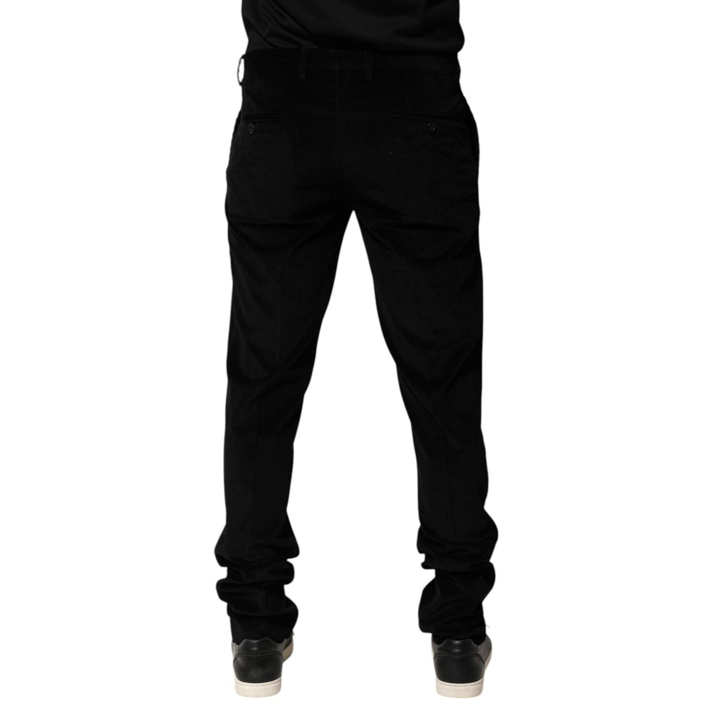 Dolce & Gabbana Black Cotton Men Dress Formal Trouser Pants PAN76631-50