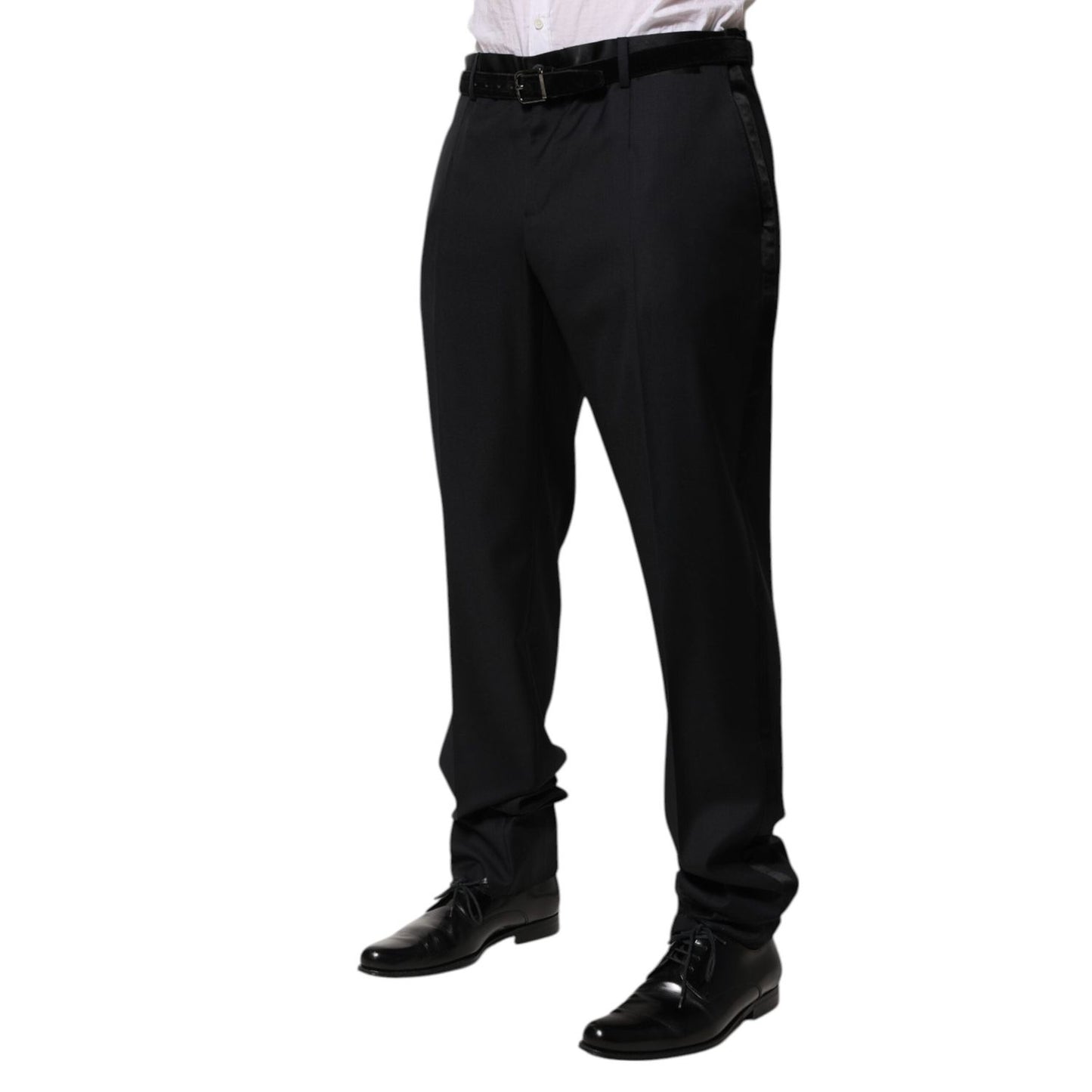 Dolce & Gabbana Black Wool Men Formal Dress Trouser Pants PAN76633-56