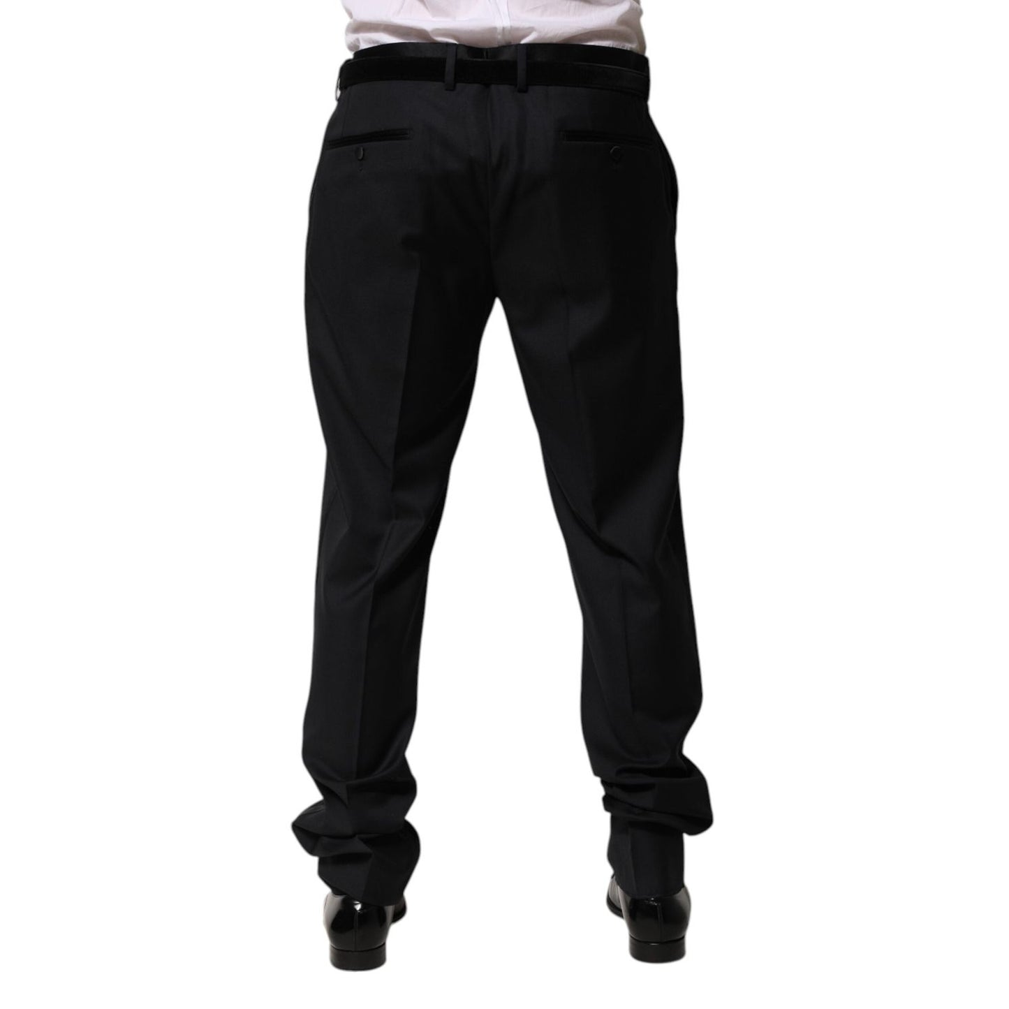 Dolce & Gabbana Black Wool Men Formal Dress Trouser Pants PAN76633-56
