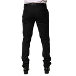 Dolce & Gabbana Black Wool Tapered Formal Men Dress Pants PAN76634-48