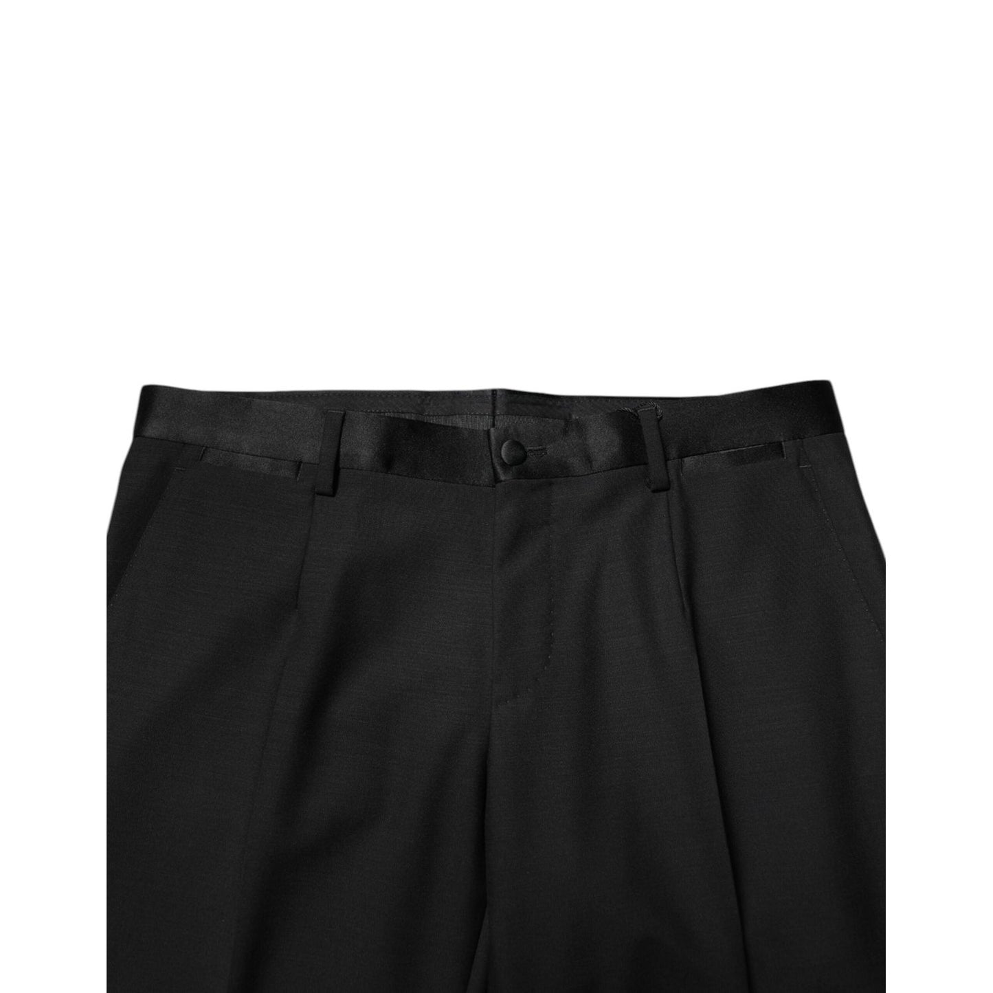 Dolce & Gabbana Black Wool Tapered Formal Men Dress Pants PAN76634-48
