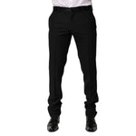 Dolce & Gabbana Black Wool Tapered Formal Men Dress Pants PAN76634-48