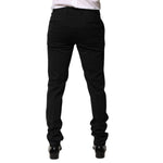 Dolce & Gabbana Black Wool Tapered Formal Men Dress Pants PAN76635-48