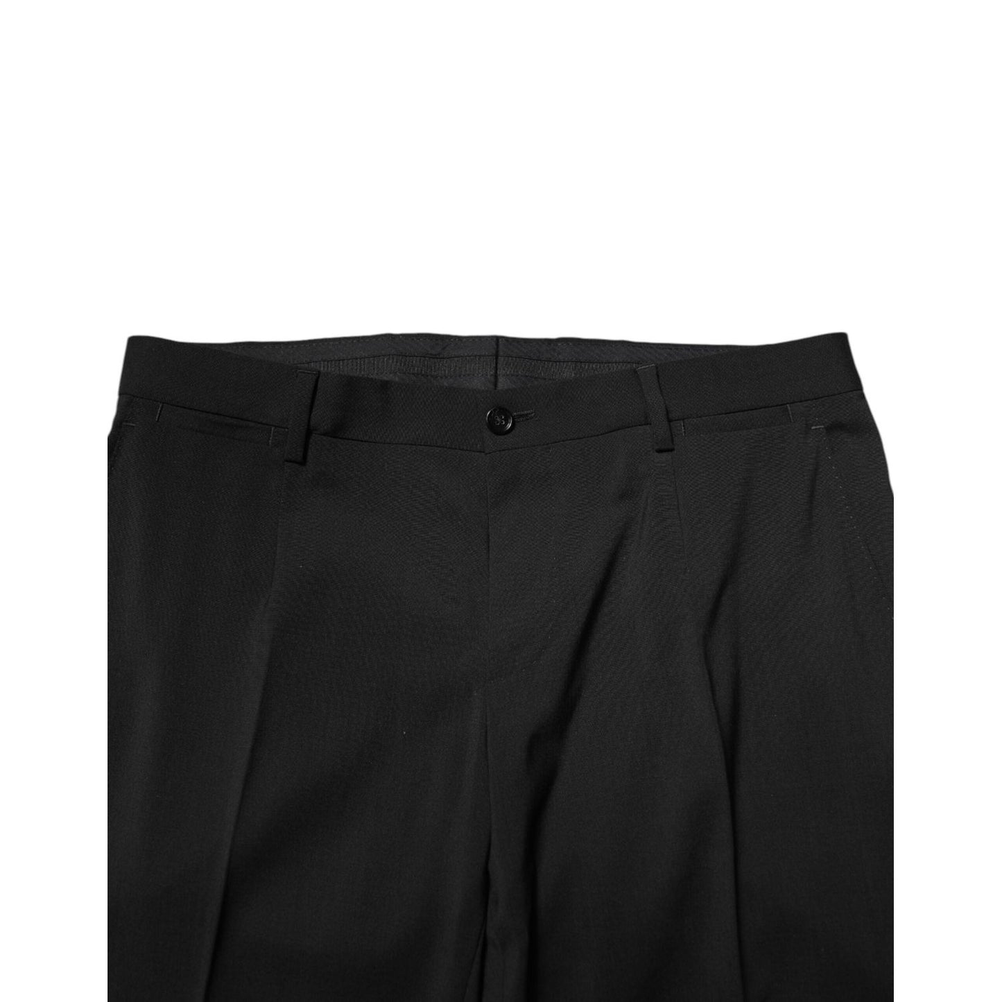 Dolce & Gabbana Black Wool Tapered Formal Men Dress Pants PAN76635-48