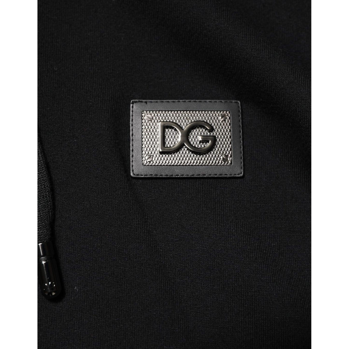 Dolce & Gabbana Black Cotton Plaque Track Cardigan Sweater TSH90782-56