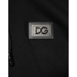 Dolce & Gabbana Black Cotton Plaque Track Cardigan Sweater TSH90782-56